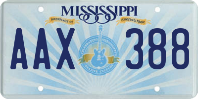 MS license plate AAX388