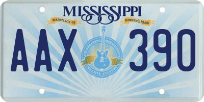 MS license plate AAX390