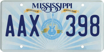 MS license plate AAX398