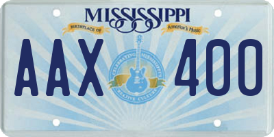 MS license plate AAX400