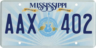 MS license plate AAX402