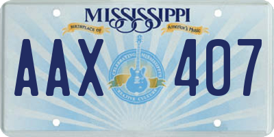 MS license plate AAX407