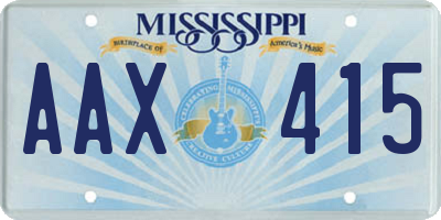 MS license plate AAX415