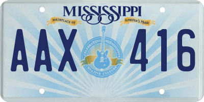 MS license plate AAX416