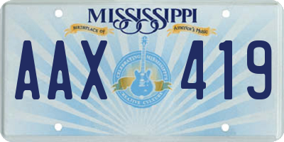 MS license plate AAX419