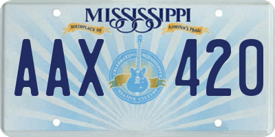 MS license plate AAX420