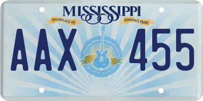 MS license plate AAX455