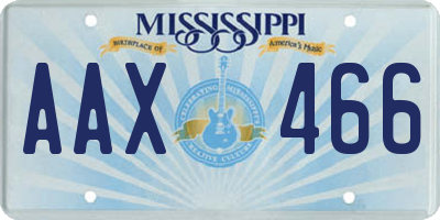 MS license plate AAX466