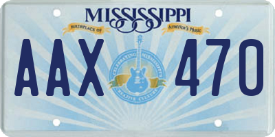 MS license plate AAX470