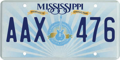 MS license plate AAX476