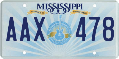 MS license plate AAX478