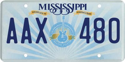 MS license plate AAX480