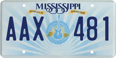 MS license plate AAX481