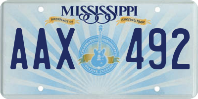 MS license plate AAX492