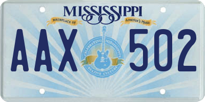 MS license plate AAX502