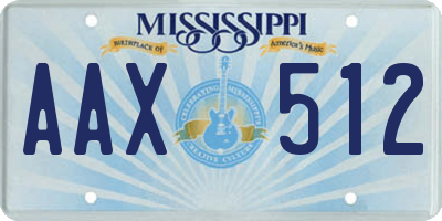 MS license plate AAX512