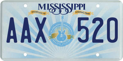 MS license plate AAX520