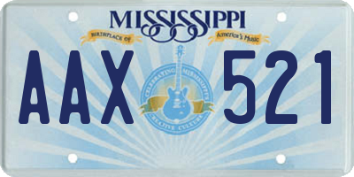 MS license plate AAX521