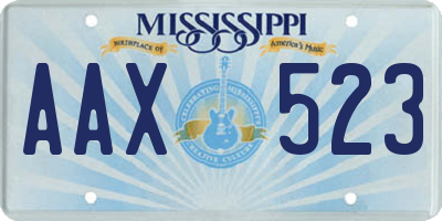 MS license plate AAX523