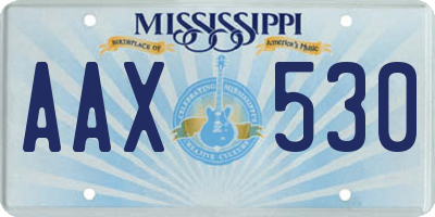 MS license plate AAX530