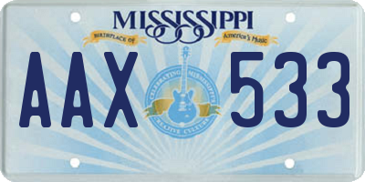 MS license plate AAX533