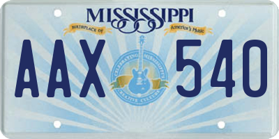 MS license plate AAX540