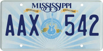 MS license plate AAX542