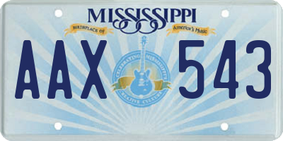 MS license plate AAX543