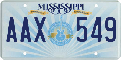 MS license plate AAX549