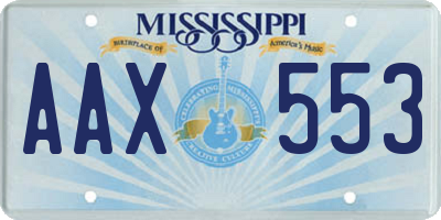 MS license plate AAX553