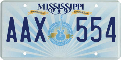 MS license plate AAX554