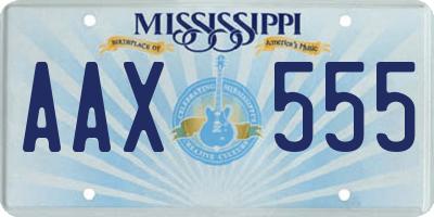 MS license plate AAX555