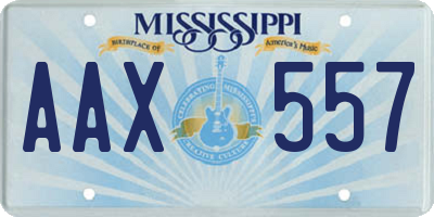 MS license plate AAX557