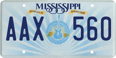 MS license plate AAX560