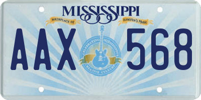 MS license plate AAX568