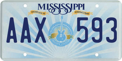 MS license plate AAX593