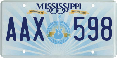 MS license plate AAX598