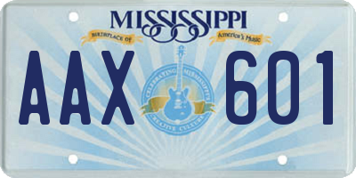 MS license plate AAX601