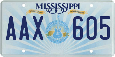 MS license plate AAX605