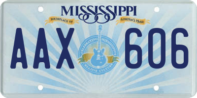 MS license plate AAX606