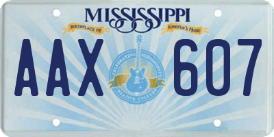 MS license plate AAX607