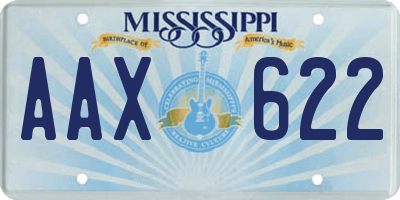 MS license plate AAX622