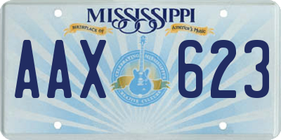 MS license plate AAX623