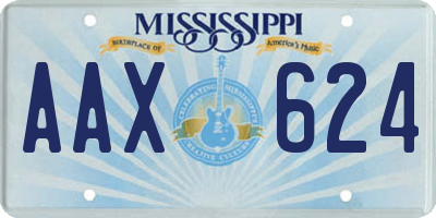 MS license plate AAX624