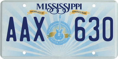 MS license plate AAX630