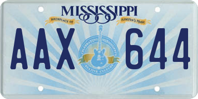 MS license plate AAX644