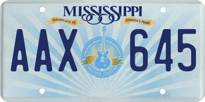 MS license plate AAX645