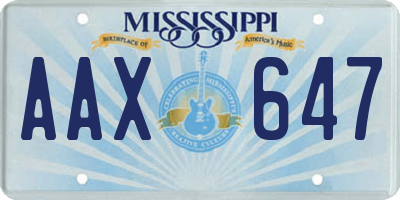 MS license plate AAX647