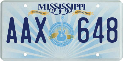 MS license plate AAX648