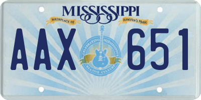 MS license plate AAX651